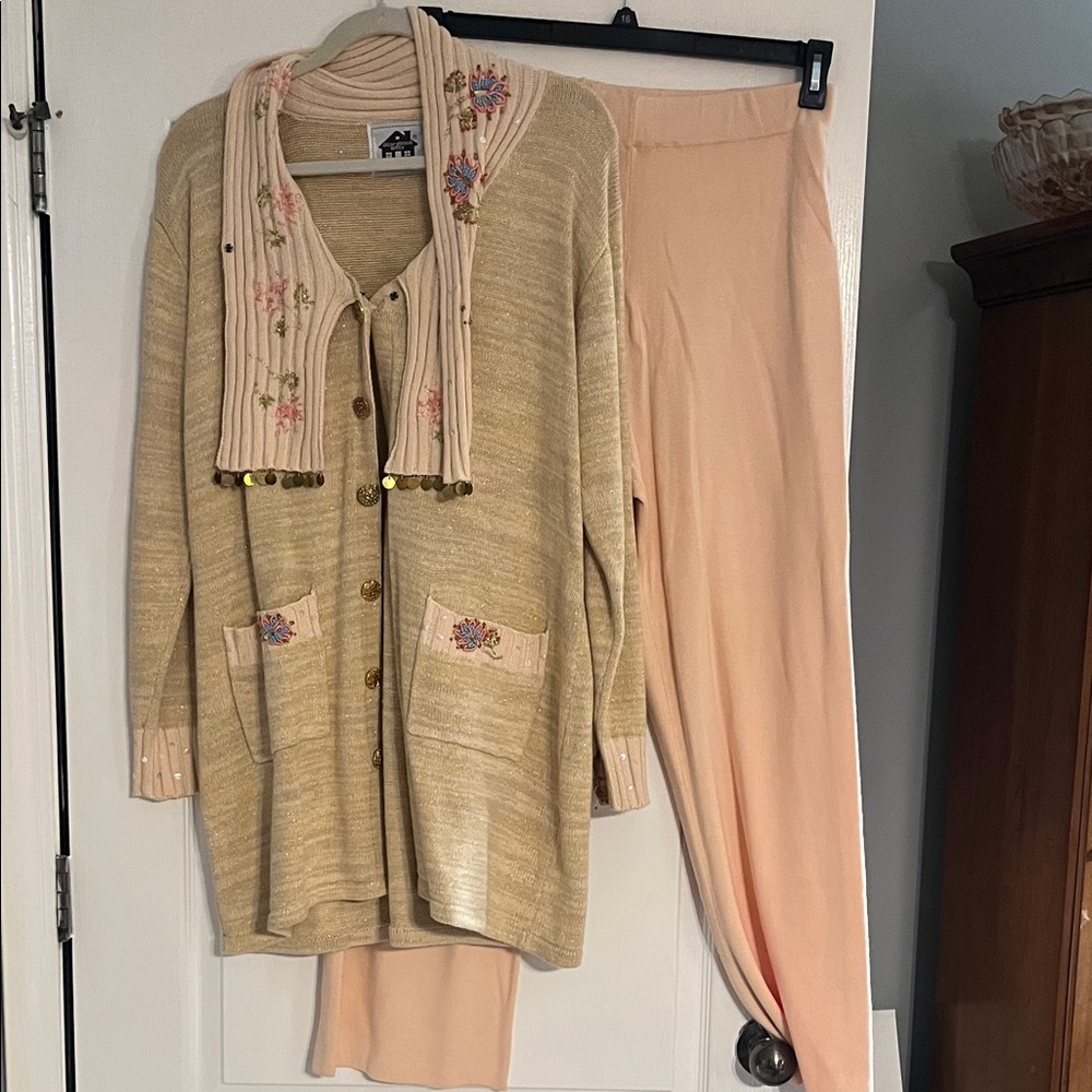 Storybook Knits Beige and Cream Cardigan